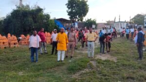 नवरात्रि को लेकर विसर्जन स्थल पर तैयारी जोरों पर  