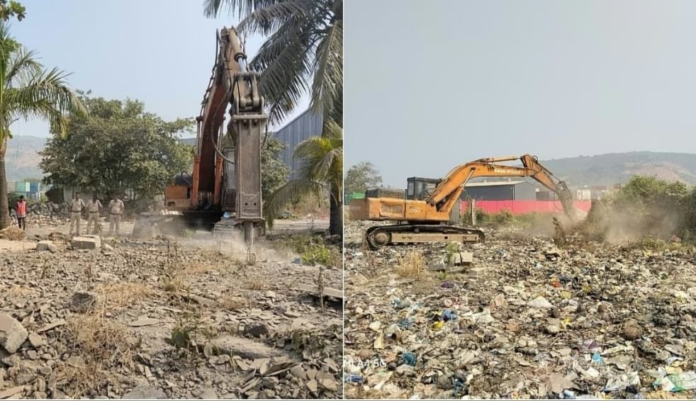 सिडको ने बेलोंडाखार लॉजिस्टिक पार्क नोड पर 6,000 वर्ग मीटर अवैध संरचनाओं को ध्वस्त किया