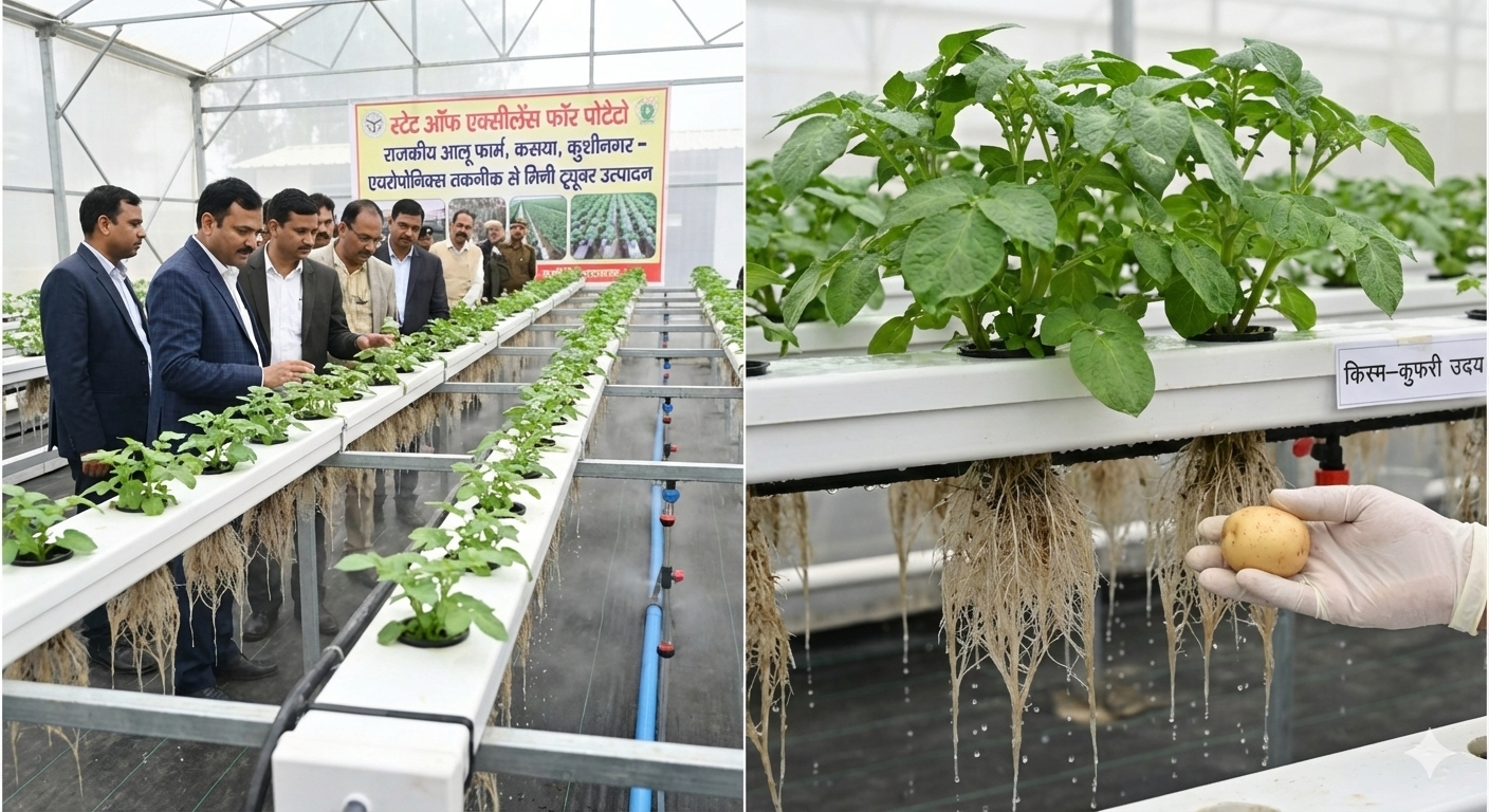 एयरोपोनिक्स तकनीक से आलू मिनी ट्यूबर उत्पादन की दिशा में कुशीनगर को मिली नई सौगात