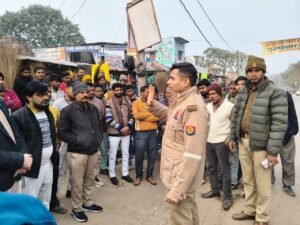 सुरक्षा व्यवस्था मजबूत करने भिटरिया चौराहे पर किया निरीक्षण